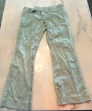 American Eagle Outfitters Women s Green Canvas Mid Rise Flare Cargo Pants 14 29"