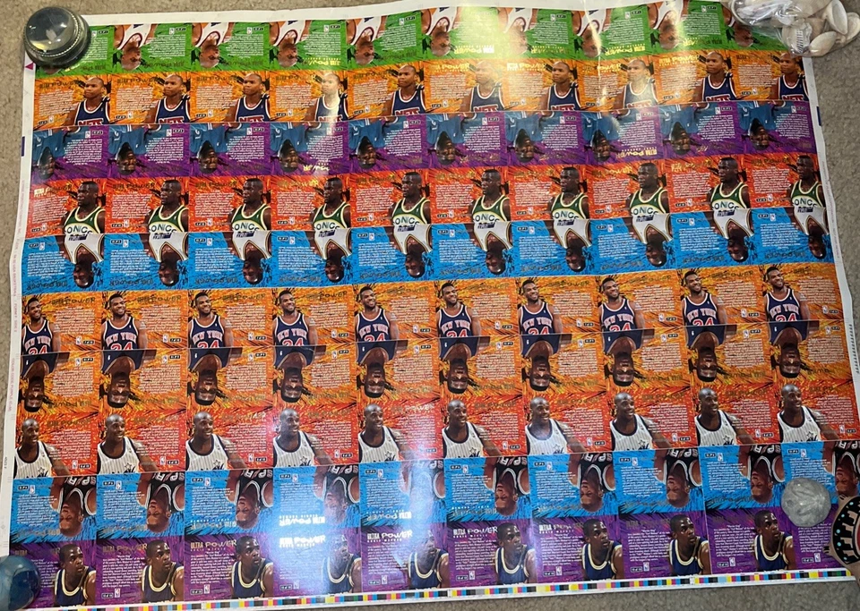 Винтажный 1994-1995 Fleet Ultra Power Необрезанный Лист Шак Чарльз Баркли Джонсон + Редкий! - Изображение 2 из 4