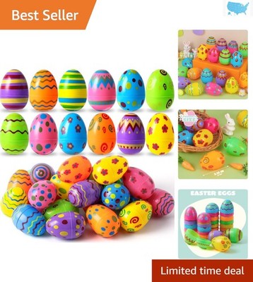 18-Pack 3.15-Inch Fillable Easter Eggs - Colorful Fun for Festive Celebrations