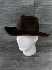 Whiteknuckler Brand USA Made Oiled Leather Brown Highwayman Hat Outback Aussie