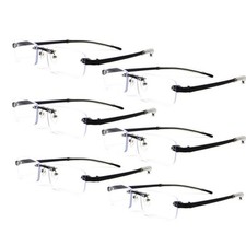 6 Pack Reading Glasses Rimless Ultralight Readers for Women Men 1.0 to 4.0