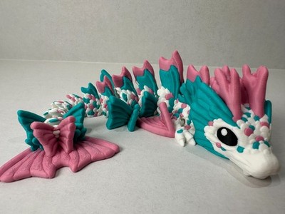 3D Printed Articulating Baby Koi Fish Dragon   Fantasy Display Collectible