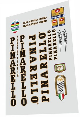 Pinarello Mod. Catena Lusso Black/Gold Outline frame decal kit