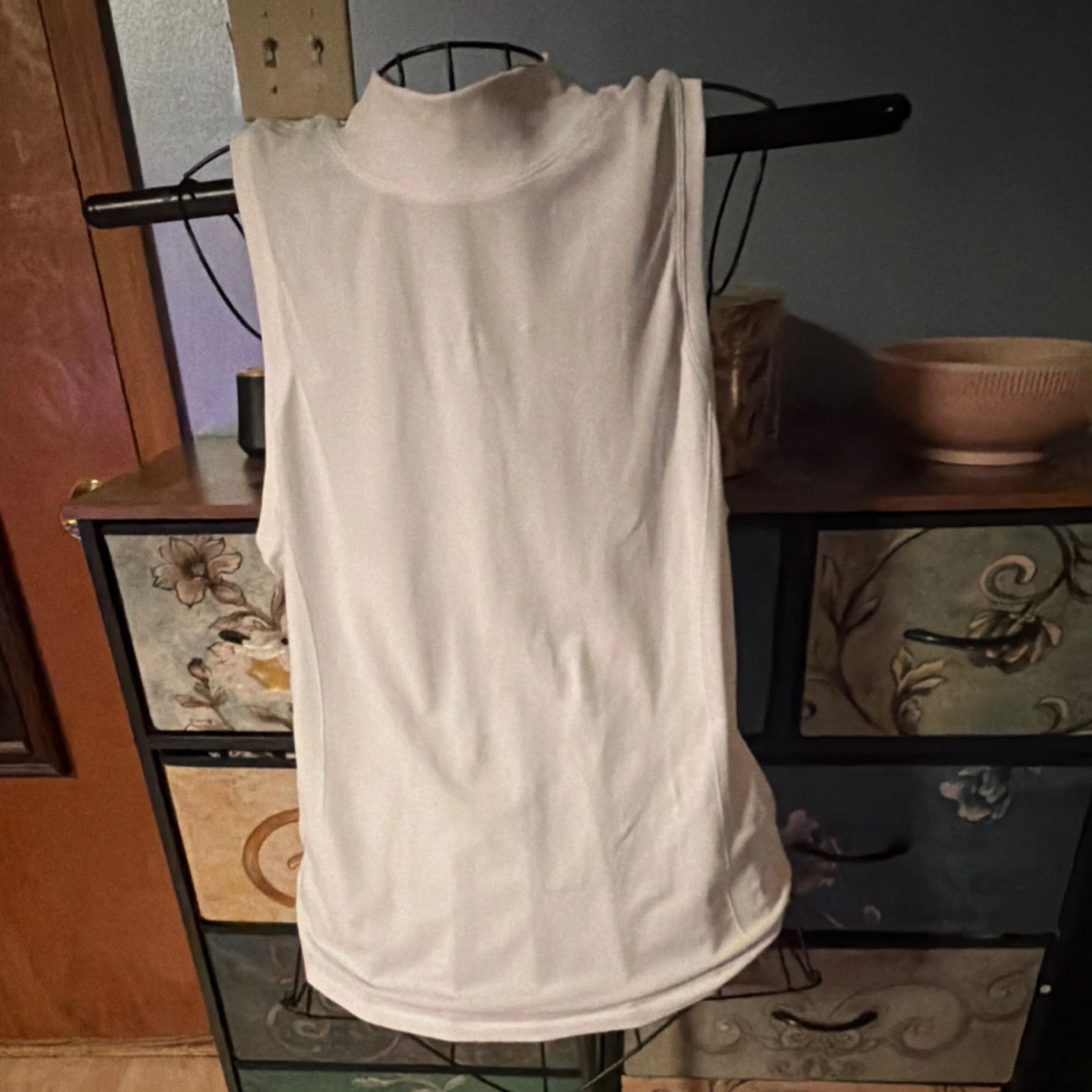 CALIA Golf Seamless Sleeveless Mock Neck Tank Odor Control UPF 50+ White XL