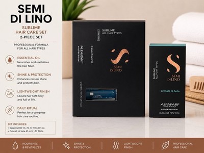 Alfaparf Semi Di Lino Essential Oil 12x13ml + Cristalli Di Seta 1.52oz