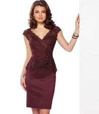 NWT Social Occasions by Mon Cheri. Satin Sequin Mother Of Bride. Size 8. 398