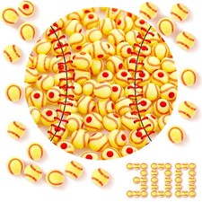 300 Pack Acrylic Softball Beads 12 mm Sports Ball Beads for Bracelets Jewelry Ma