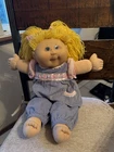 VTG 2004 Cabbage Patch Kids Doll Play Along Blonde Yarn Hair Blue Eyes
