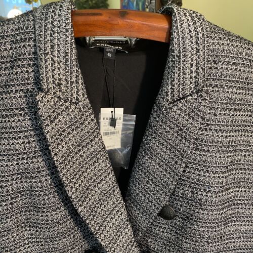 NEW EXPRESS METALLIC FLAKE OVERSIZED BLAZER JACKET SIZE XL Orig Price $158 Nice! - Picture 2 of 10