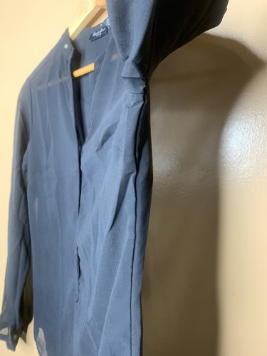 Speed Limit MPH Women Size Small Blouse V Neck Black Sheer Button Up Long Sleeve - Picture 8 of 17