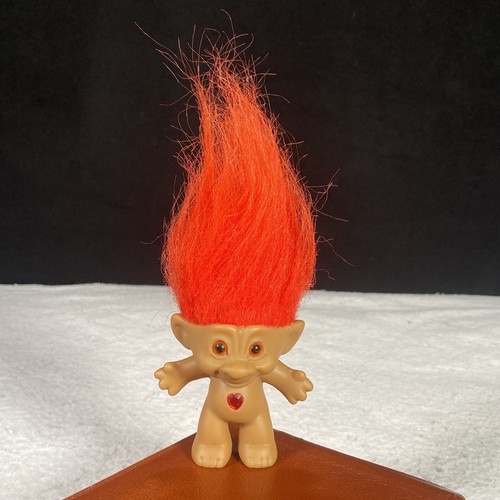 Ace Novelty Troll Jewel, Vintage Troll Doll, Red Hair, Jewel Belly