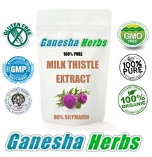 100% pure MILK THISTLE HIGH POTENCY EXTRACT (80% SILYMARIN) 50 grams LIVER DETOX