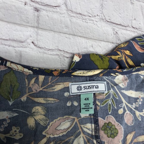 NWT Susina Women Short Sleeve Dress Size 4X Floral Rayon M206 -27 - Picture 7 of 16