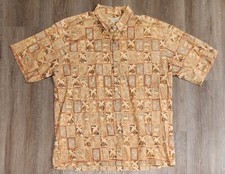 Tori Richards Hawaiian Shirt Large Made In USA Cotton Lawn Palm Tree Pattern