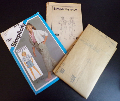 Simplicity Sewing Pattern 6499 Esprit Girls Pants Shorts Shirt Size 10 VTG 80s - Picture 4 of 6