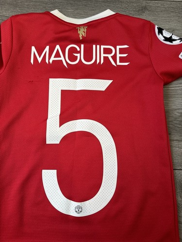 Boys Manchester United 21/22 Champions League Home 7-8 Years ‘Maguire’ 5 (21) - Picture 6 of 7