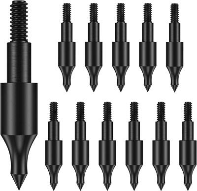 12 Pcs Steel 100 Grain Archery Arrow Field Points Field Tips - Practice Target &