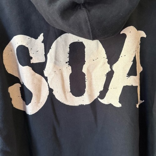 Sons of Anarchy Black and Cream Graphic Sweatshirt with Gothic Reaper Design - Picture 5 of 8