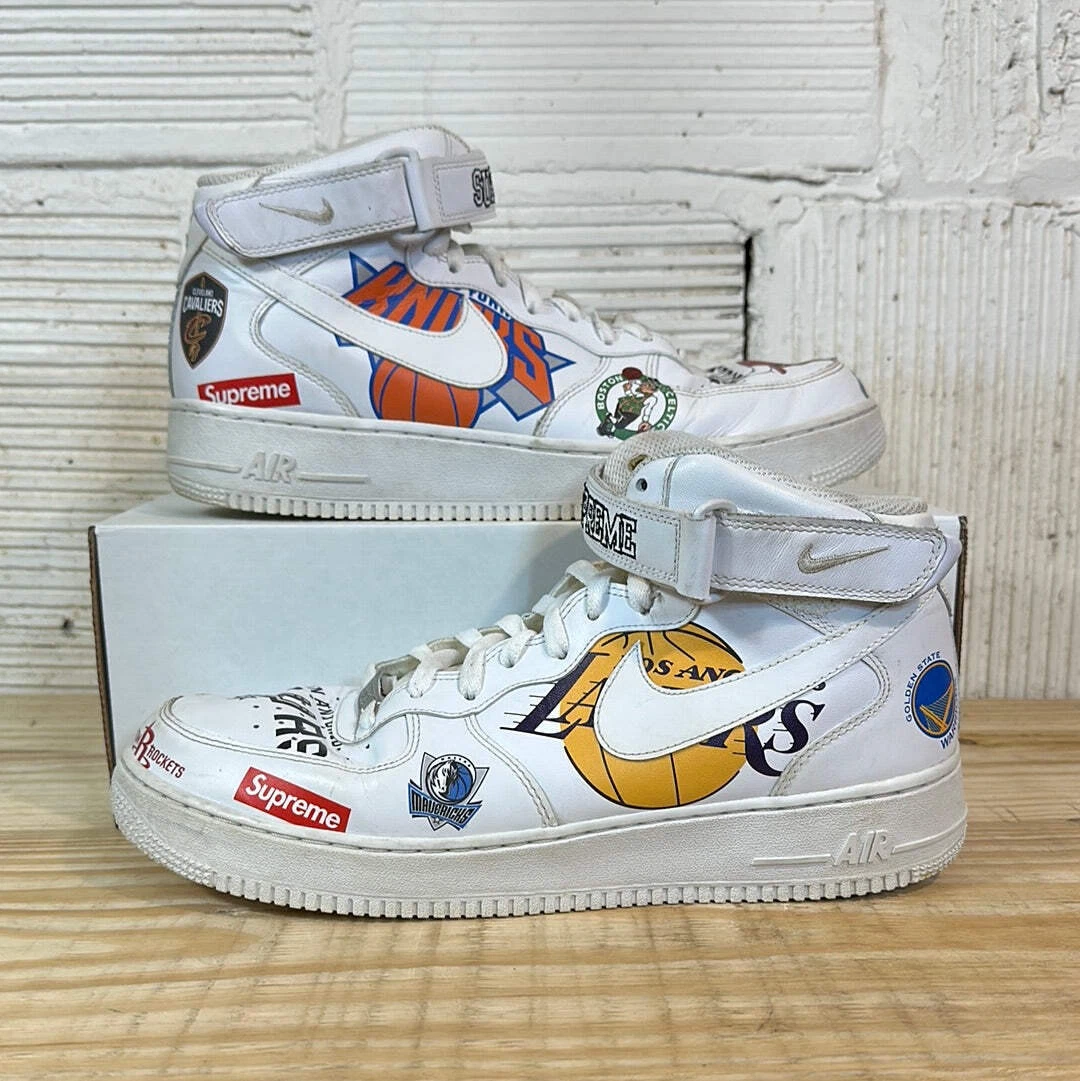 Nike Air Force 1 Mid Supreme NBA blanche taille 12