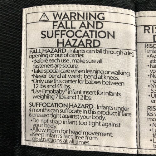 Ergobaby Ergonomic Multi-Position Original Baby Carrier Pocket Black (12-45 Lbs) - Picture 4 of 5