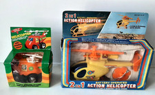 Vintage HONG KONG TOYS 2 in 1 BATTERY OPERATED HELICOPTER & WIND-UP HELICOPTER