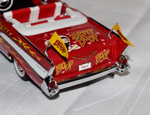 1999 Danbury Mint Hot Red Betty Boop Classic 57 Chevy Bel Air Hot Rod 1:24 ~ UT9 - Picture 6 of 14