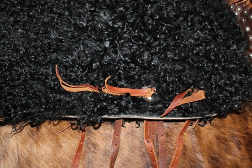 Handmade Black Angora Wooly Chaps Chinks - Picture 7 of 7