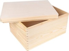 Creative Deco XXL Große Holzkiste mit Deckel | 40x30x22 cm (+/-1cm) | Holztruhe