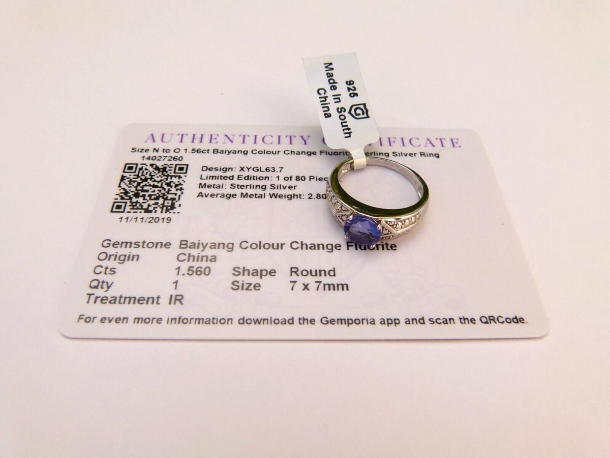 Gemporia Baiyang Colour Change Fluorite Sterling Silver