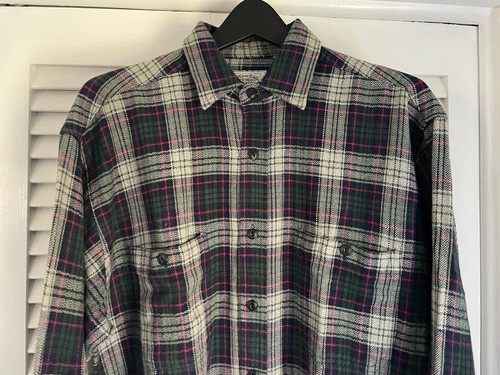 CAMICIA OVERSHIRT UOMO L AMERICAN EAGLE GRIGIO BLU VERDE PLAID CASUAL FLANELLA GIACCA - Foto 2 di 19
