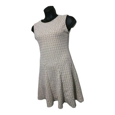 Sharagano Women's Beige Skater Dress Cotton Sleeveless Fit & Flare Stretch  Sz 8 | eBay