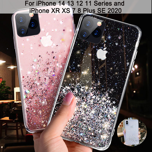 Glitter Case for iPhone 15 14 13 11 12 Pro Max Plus XS 8 7 SE Shockproof Cover - Picture 2 of 15
