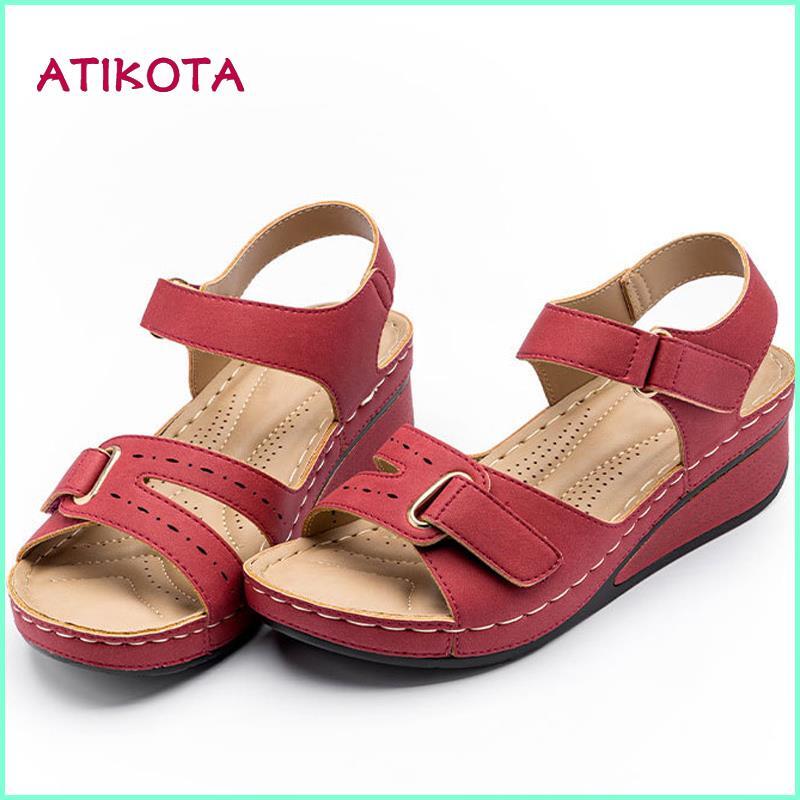 Sandalias Planas De Cuero ZApatos De Verano Punta Abierta Para Mujer Moda CasuaL