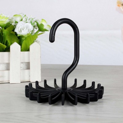 Adjustable Rotating Tie Rack Hanger 20 Hooks Neck Belt Scarf Holder Organizer