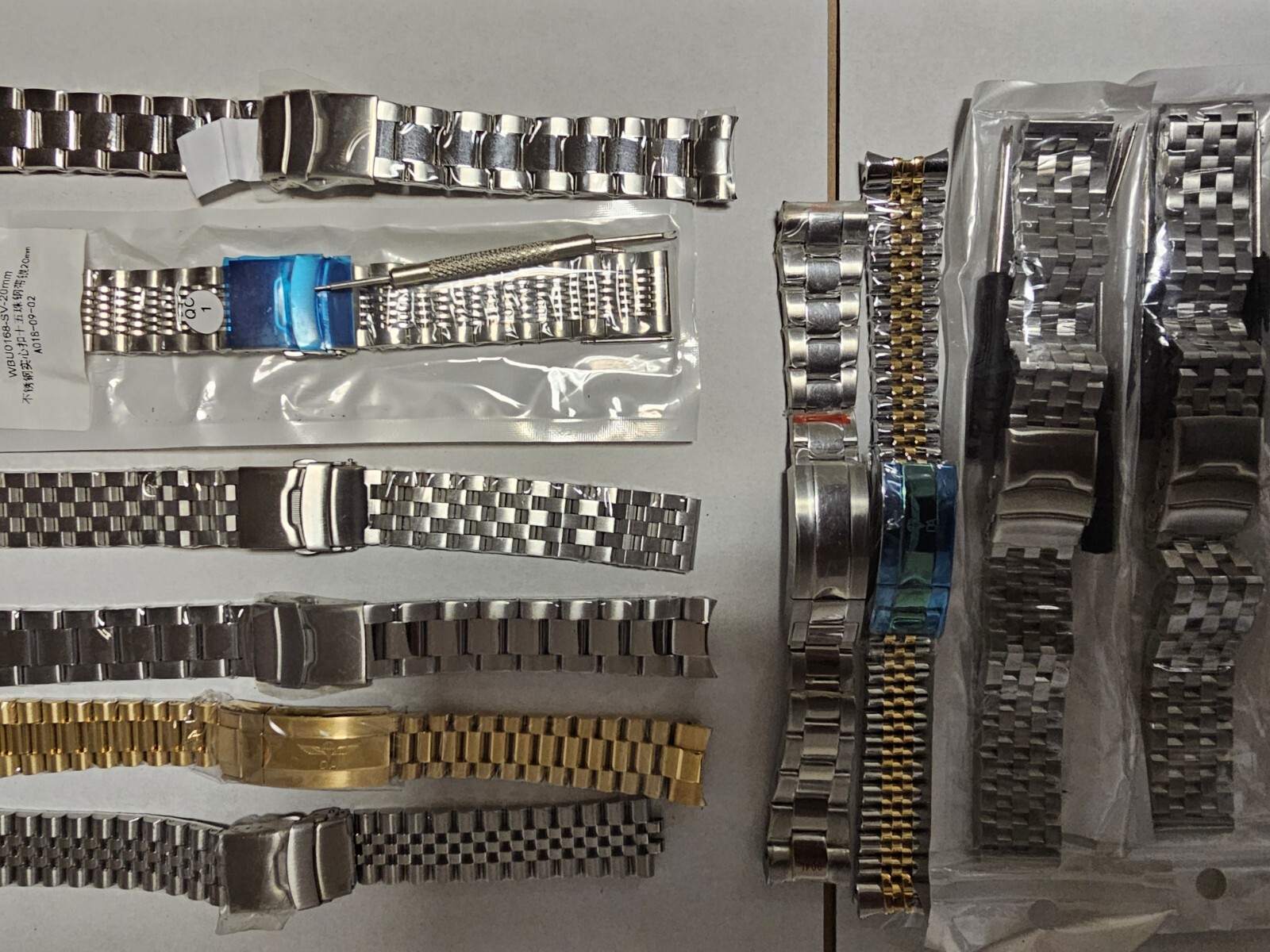 Lot of 10 Rolex and other watches 20MM Solid Stainless Steel band Strap Mixed
