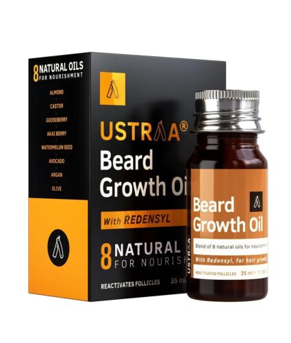 Huile de croissance de barbe - 35 ml - plus de croissance de barbe, avec redensyl, 8 huiles naturelles... - Photo 1/6