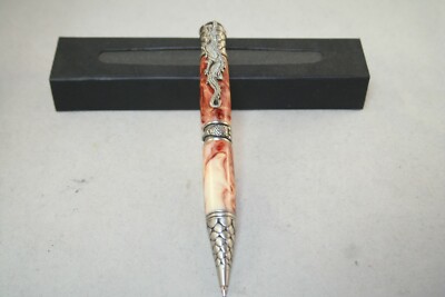 Handmade Dragon Golden Creamsicle Pen with Pewter Parts