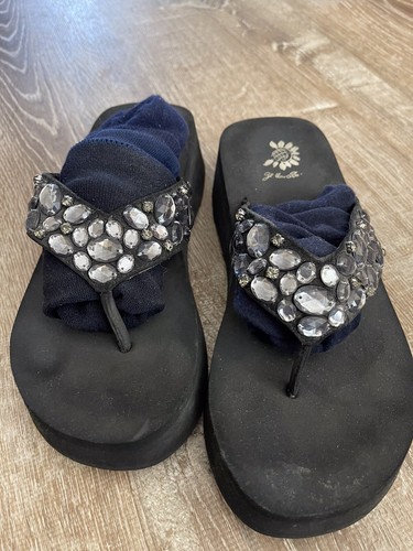 YELLOW BOX Womens Flip Flop Smokey Color Size 9 Rhinestone Jeweled | eBay