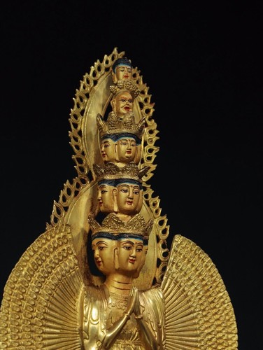 18.9" Old Tibetan Buddhism temple Bronze 24k gilt 1000 hands Bodhisattva statue - Picture 5 of 9