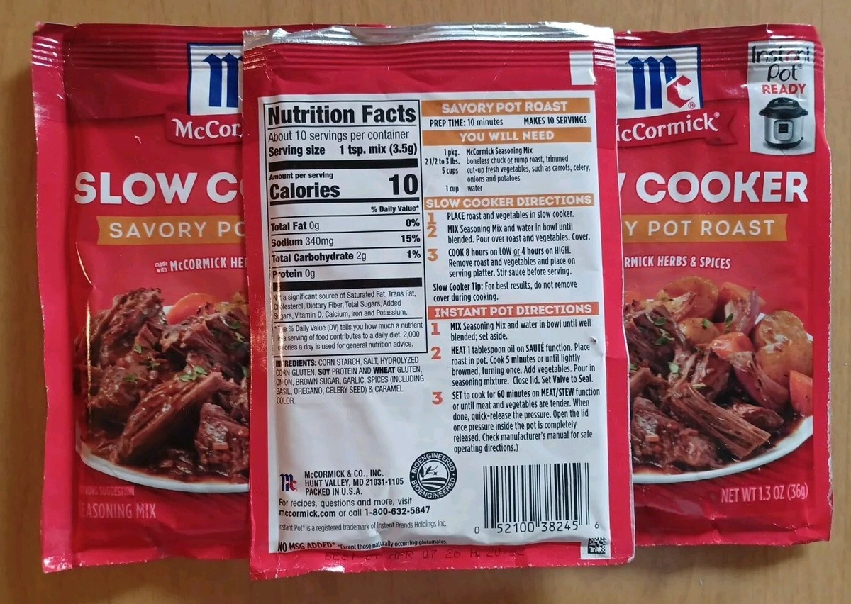 McCormick Slow Cooker Pot Roast Seasoning Mix Savory Herbs