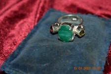 Artisan Created Hand Crafted Natural Stones Sterling Silver Ring