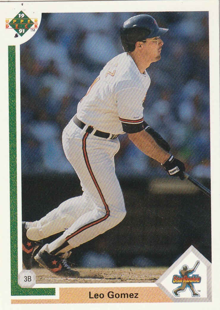 FREE SHIPPING-MINT-1991 Upper Deck Leo Gomez Rookie #6 ORIOLES PLUS BONUS CARDS