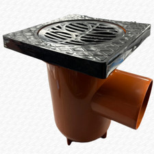 110mm Bottle Trap Gully with 230mm Square Top - for Drainage - Soil