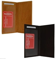 CHECKBOOK COVER PLAIN SET OF 2 TAN BROWN GENUINE LEATHER NEW GREAT GIFT IDEA 1