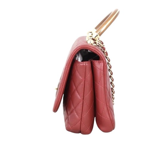 Chanel 19 Flap Bag with Wooden Handle Burgundy - PREOWNED - Picture 16 of 20