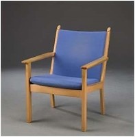 Lænestol, stof, Hans J. Wegner, Lænestol med stel Lænestol, stof, Hans J. Wegner, Lænestol med stel