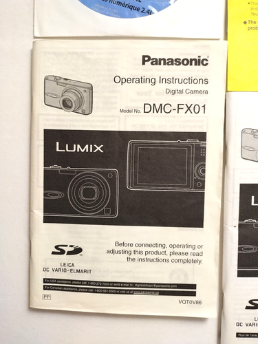 Manual de cámara digital Panasonic DMC-FX01 + CD-ROM de software de aplicación - Imagen 3 de 4