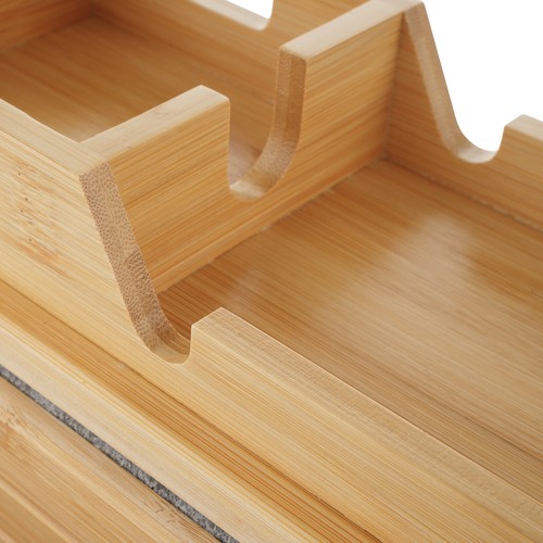 Lounge 2 in 1 Bamboo Slide-Away Sofa Armrest Tray Anti-Slip Foldable Sofa Table - Picture 10 of 12
