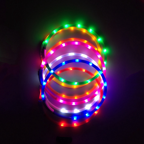 LED Dog Collar USB Rechargeable Night Glow Flashing Light Up Cat Pet Neon Collar - Picture 4 of 16