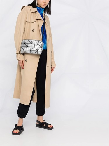 Bao Bao Issey Miyake geometric-pattern crossbody bag silver adjustable strap